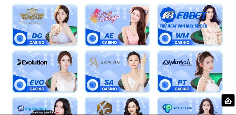 Điểm danh các game Casino Live F8BET đáng trải nghiệm nhất